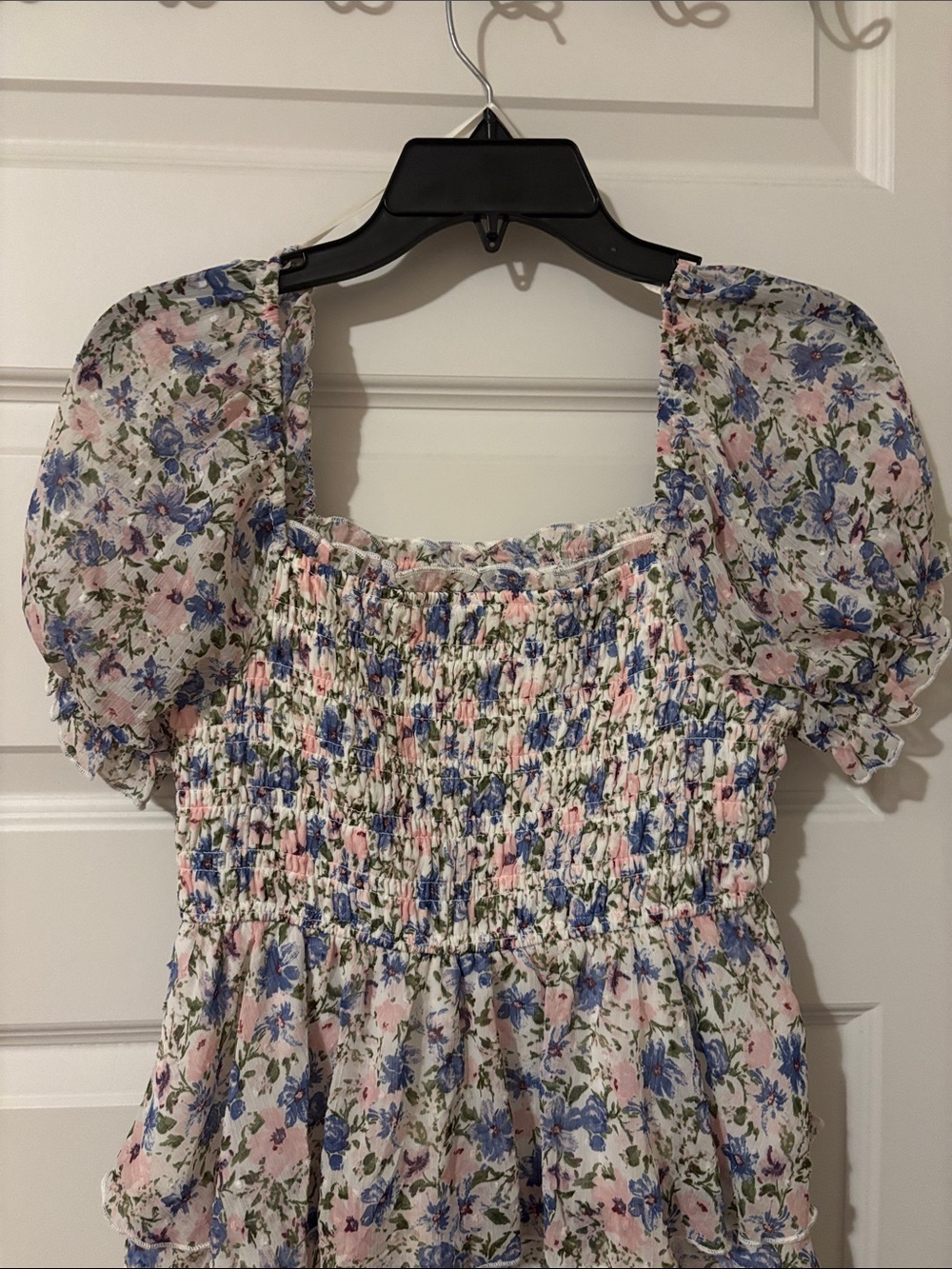 Floral Smocked Puff Sleeve Top
